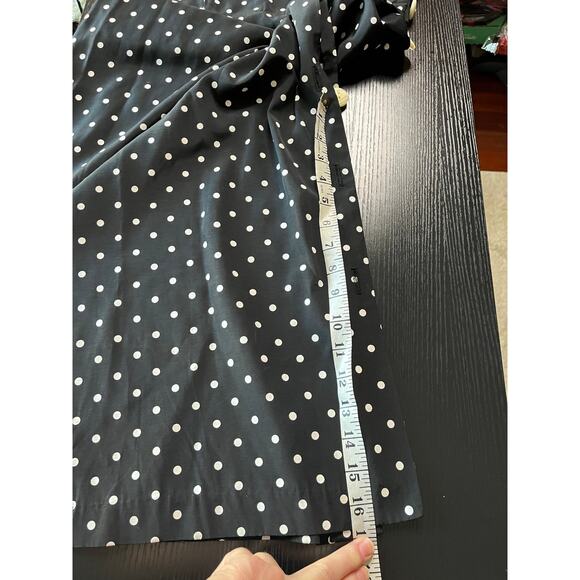 Vintage 90's Just Jacalyn Polka Dot Side Button Midi Dress - Picture 5 of 10